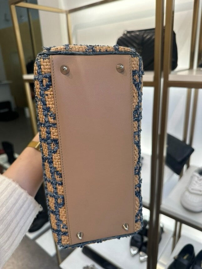 Dior Lady Dior Medium Tweed  Crocodile Handle Bag