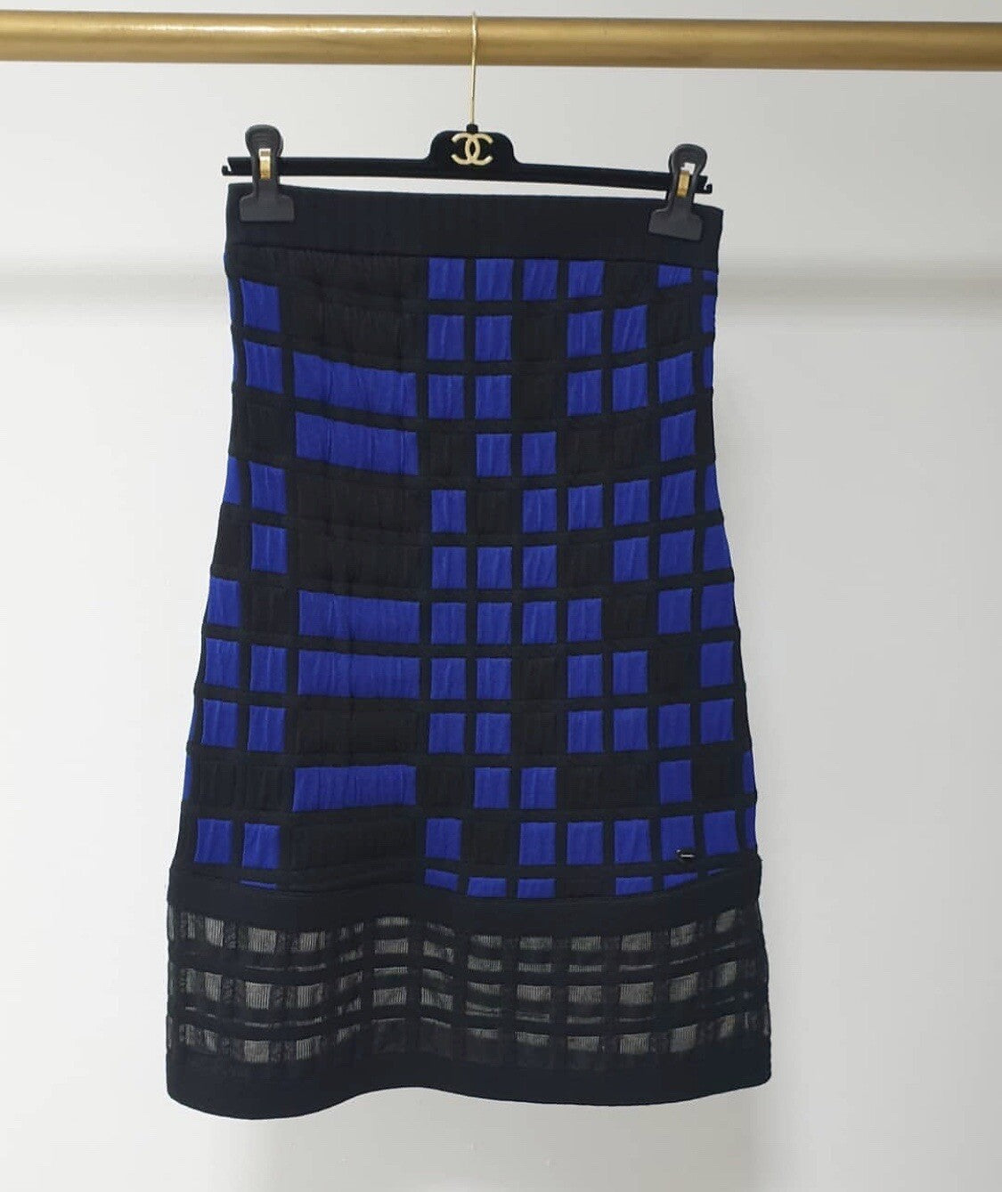 Chanel Multicoloured 2013 Geometric Checkered Cocktail Dress Sz.38
