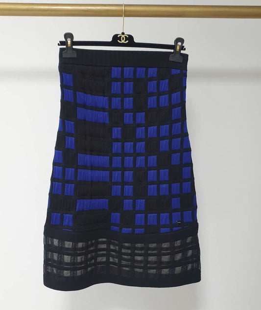 Chanel Multicoloured 2013 Geometric Checkered Cocktail Dress Sz.38