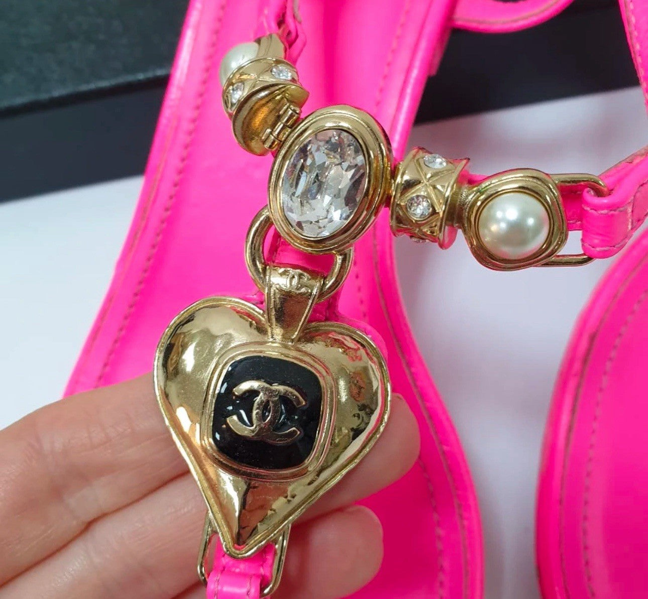 Chanel 2024 Hot Pink Thong Sandals  Sz.37,5