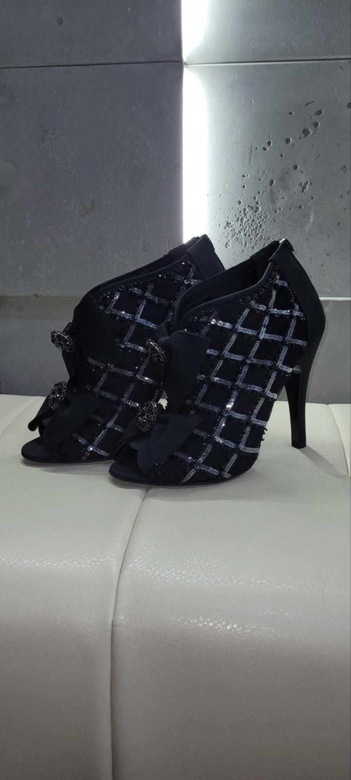 Chanel Multicolor Textile Open Boots Booties Sz.40