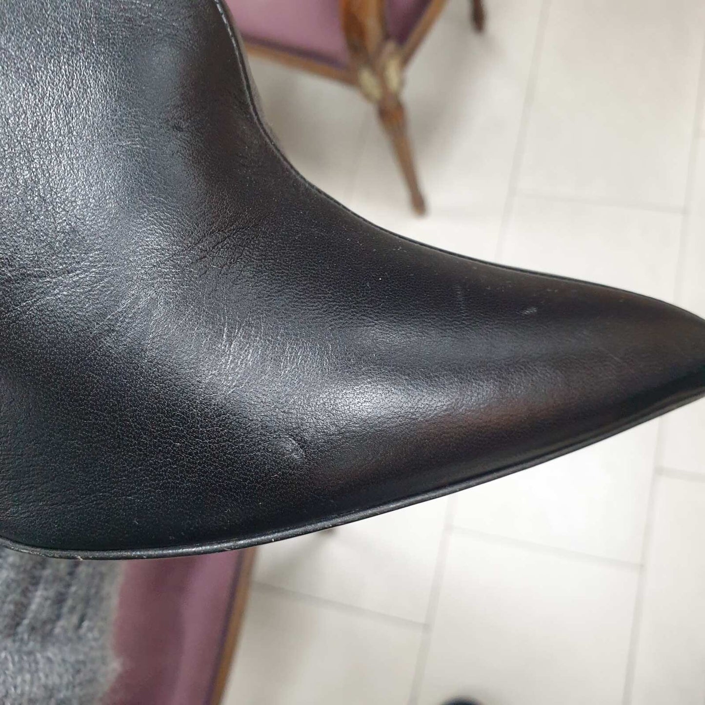 Christian Dior Black Leather Ties Heels Booties sz.39