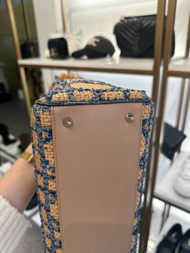 Dior Lady Dior Medium Tweed  Crocodile Handle Bag