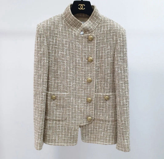 Chanel 2015  Beige Tweed Jacket Sz.36