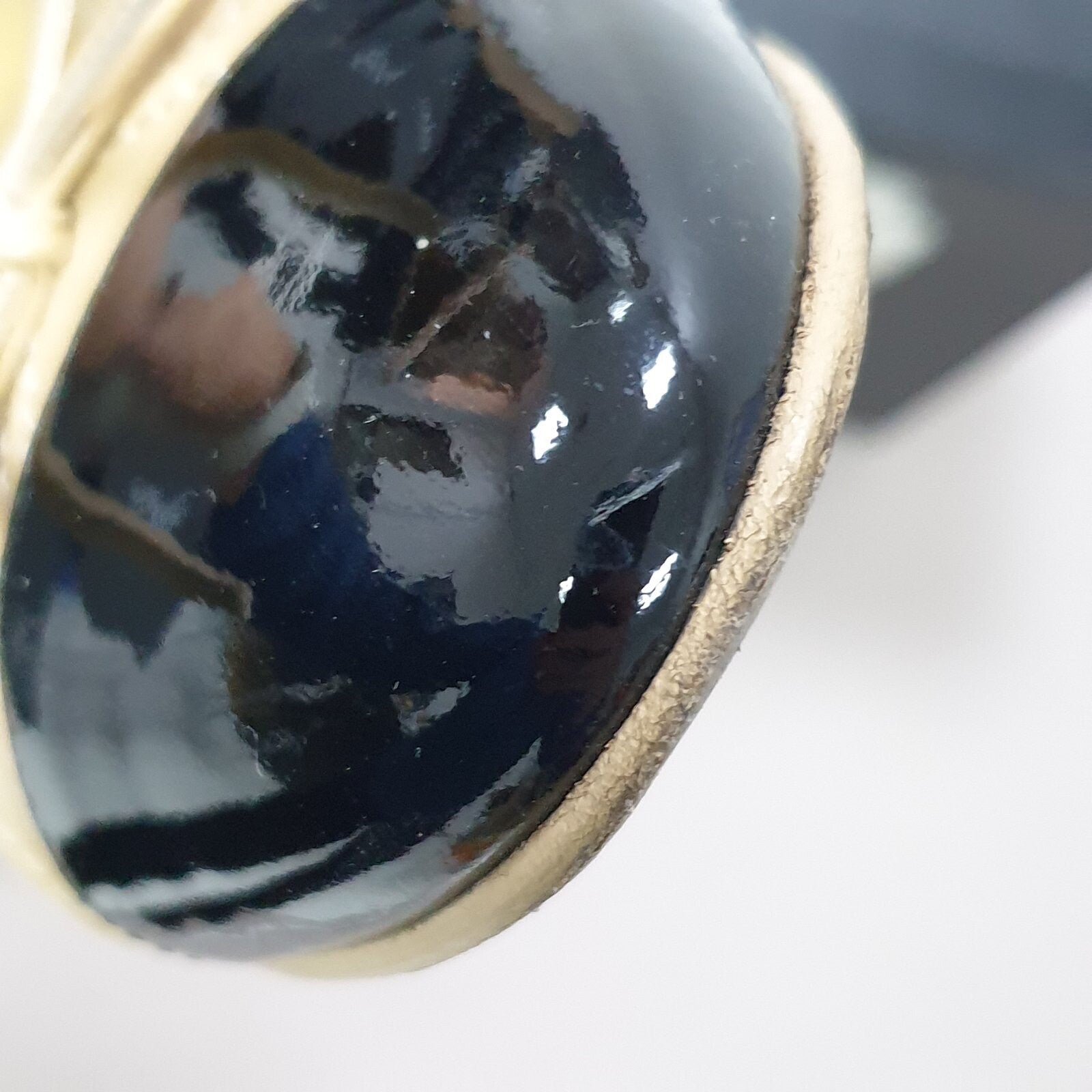 Lambskin Patent Double Stitched CC Cap Toe Ballerina Flats Sz.39.5