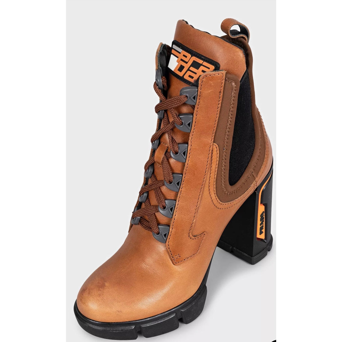 Prada Brown Leather Lace-Up Ankle Boots - EU 37 Pre-owned