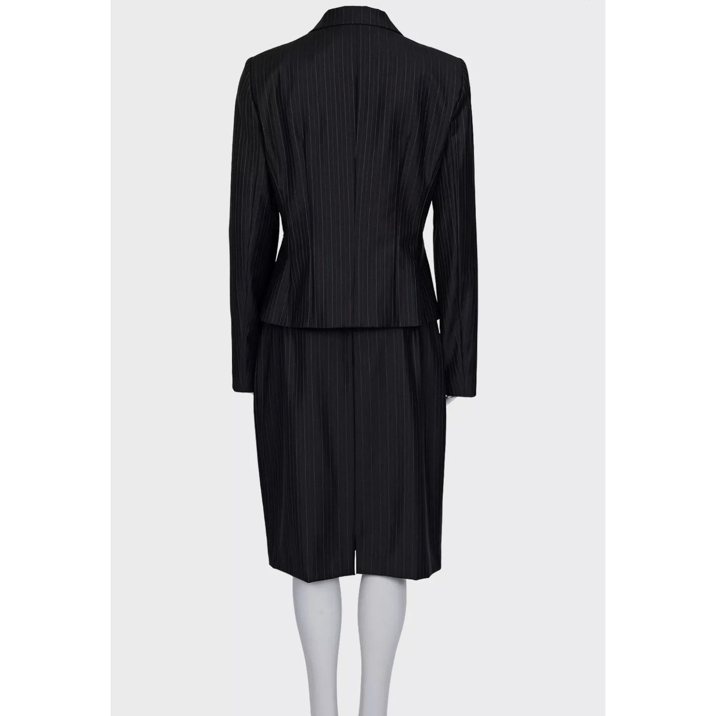 Christian Dior Black Wool Pinstripe Suit Sz. FR44 / XXLPre-owned