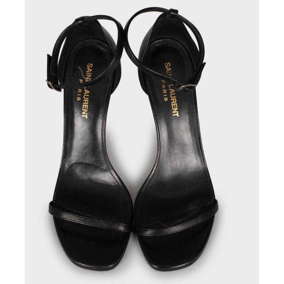Saint Laurent Black Leather Stiletto Heels Size 37.5 pre-owned