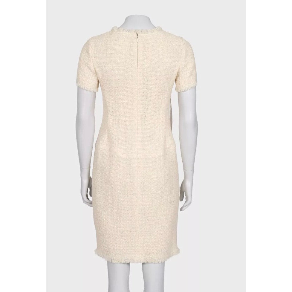 Chanel 2010 White Wool Dress Sz.38 Pre-owned