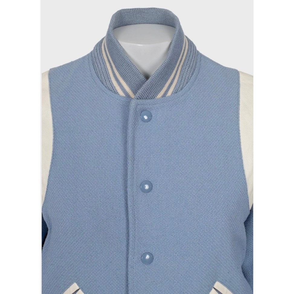 Saint Laurent Light Blue Wool Bomber Jacket FR40 / L Pre-owned