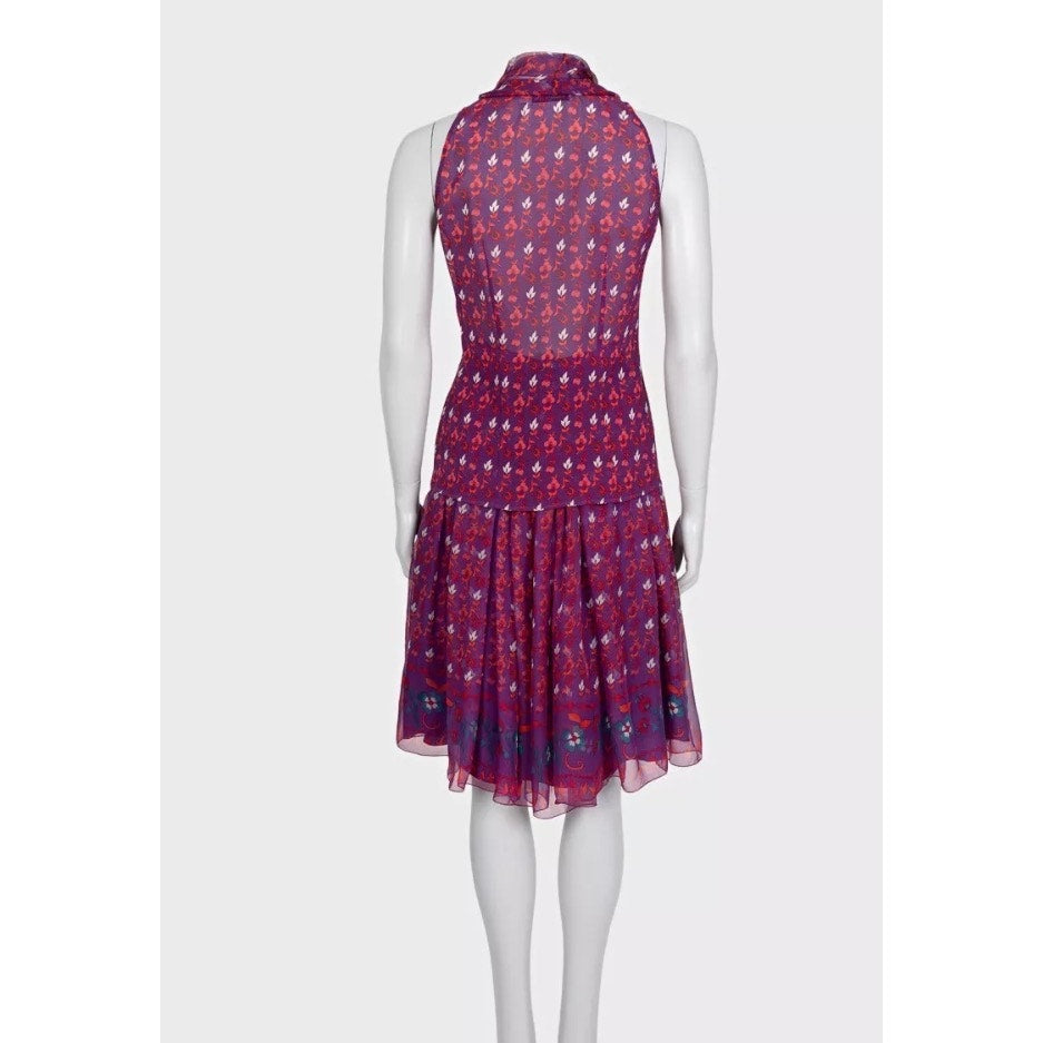 Christian Dior Elegant Purple Silk Suit - Size L Pre-owned