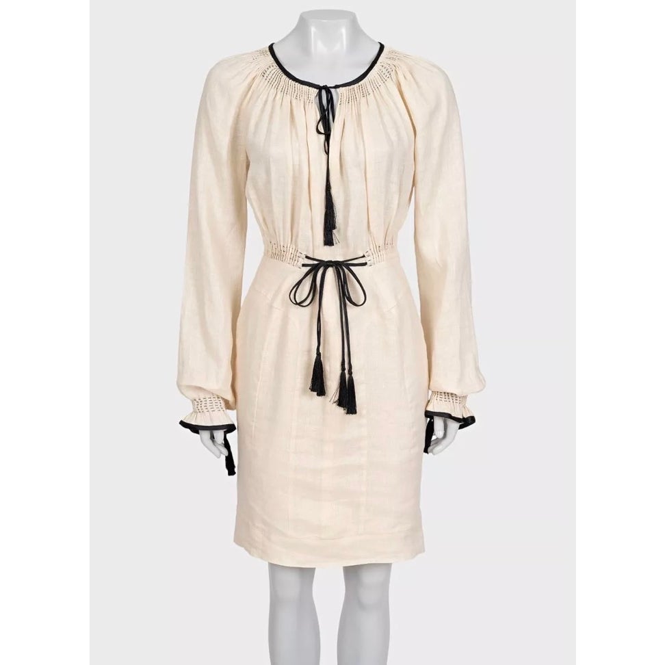 NWOT Tom Ford Beige Linen Belted Dress IT 38 XS Pre-owned