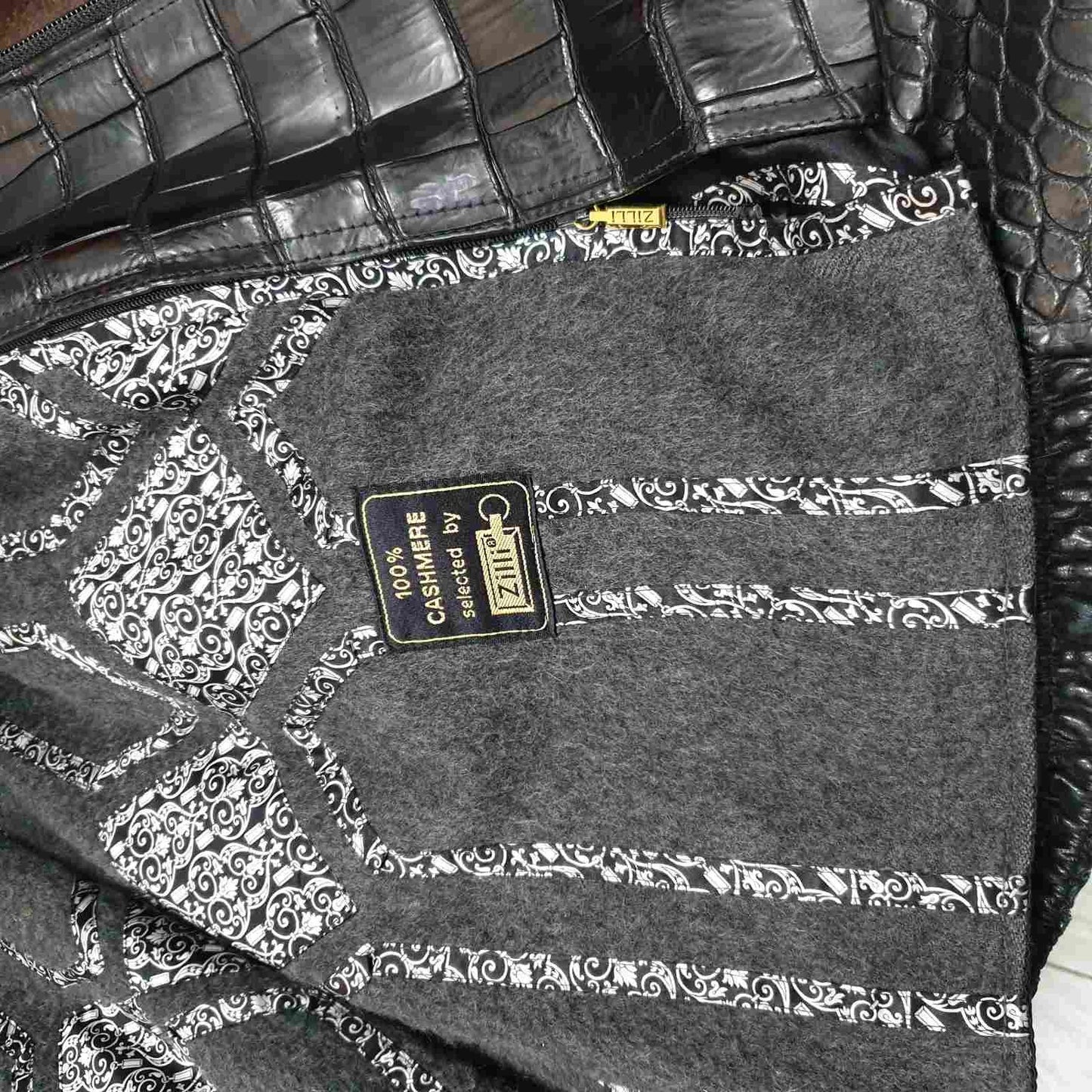 Zilli Crocodile Leather Mink Fur Lined Jacket Size 58 Pre-owned