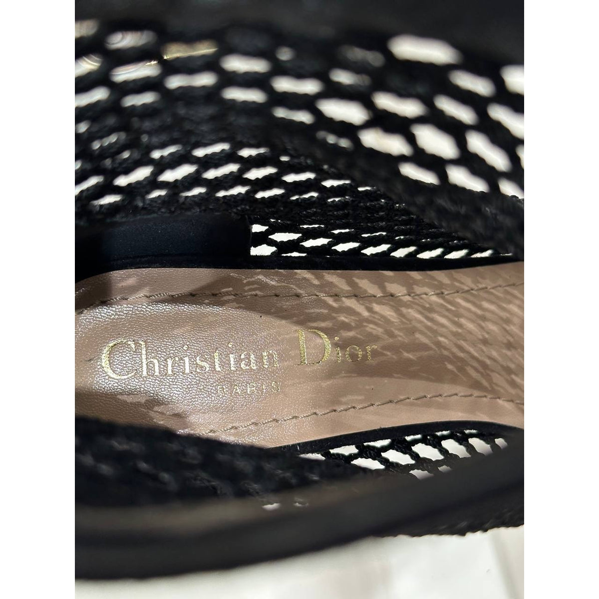 NWOB Christian Dior Mesh Black Suede & Lace Ankle Boots Sz.38 Pre-owned