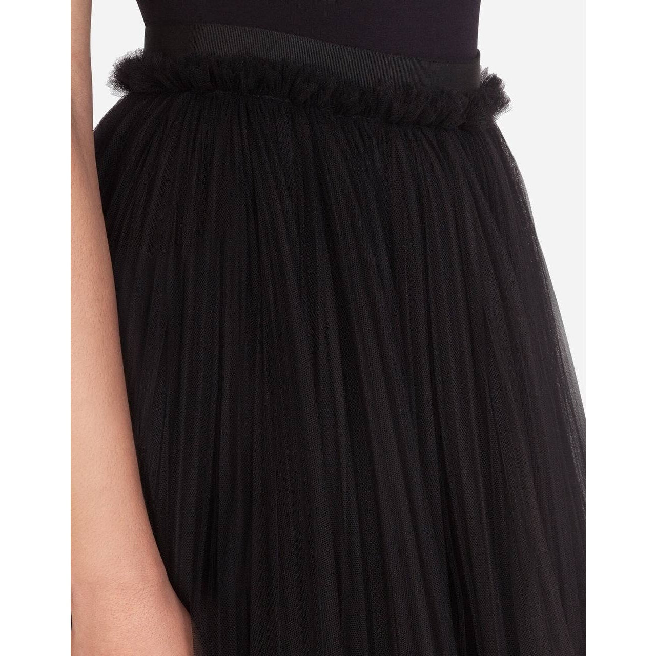 Dolce & Gabbana Black Tulle & Lace Skirt Sz.42 pre-owned