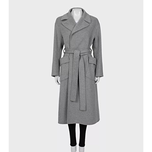 Loro Piana Grey Cashmere Wrap Coat Size S Pre-owned