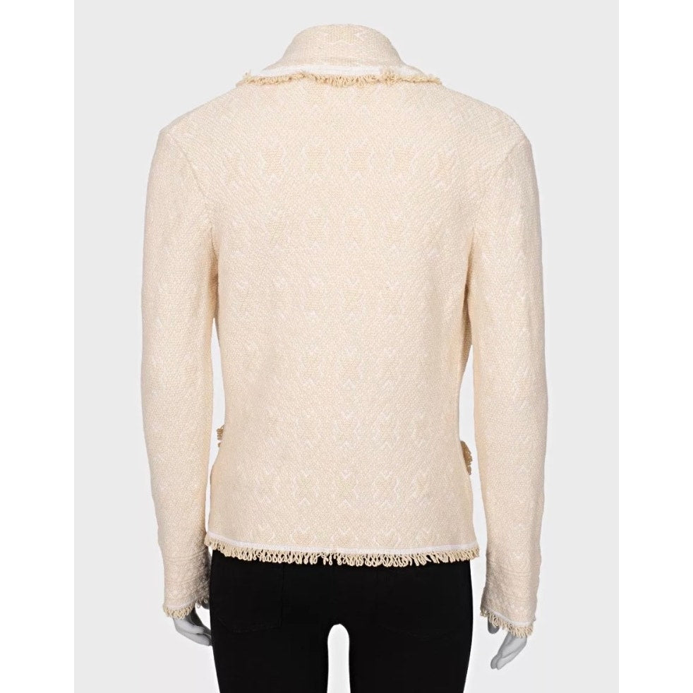 Christian Dior Textured Wool Blend Cardigan Jacket - Size 42/XL pre-owned