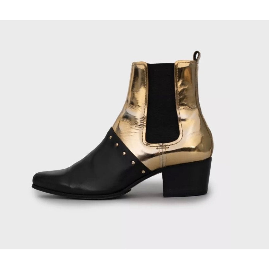 Balmain Two-Tone Leather Ankle Boots - EU 38 Pre-owned