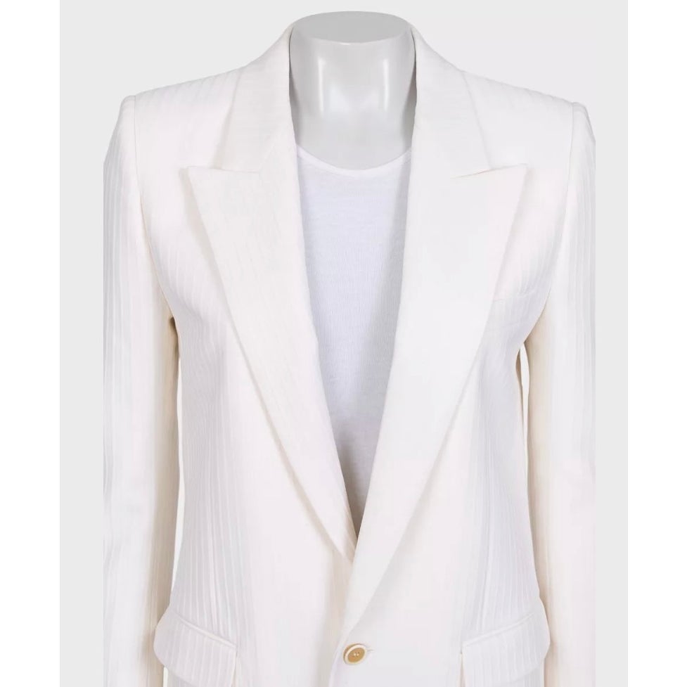 NWOT Saint Laurent White Blazer  Sz.38 Pre-owned