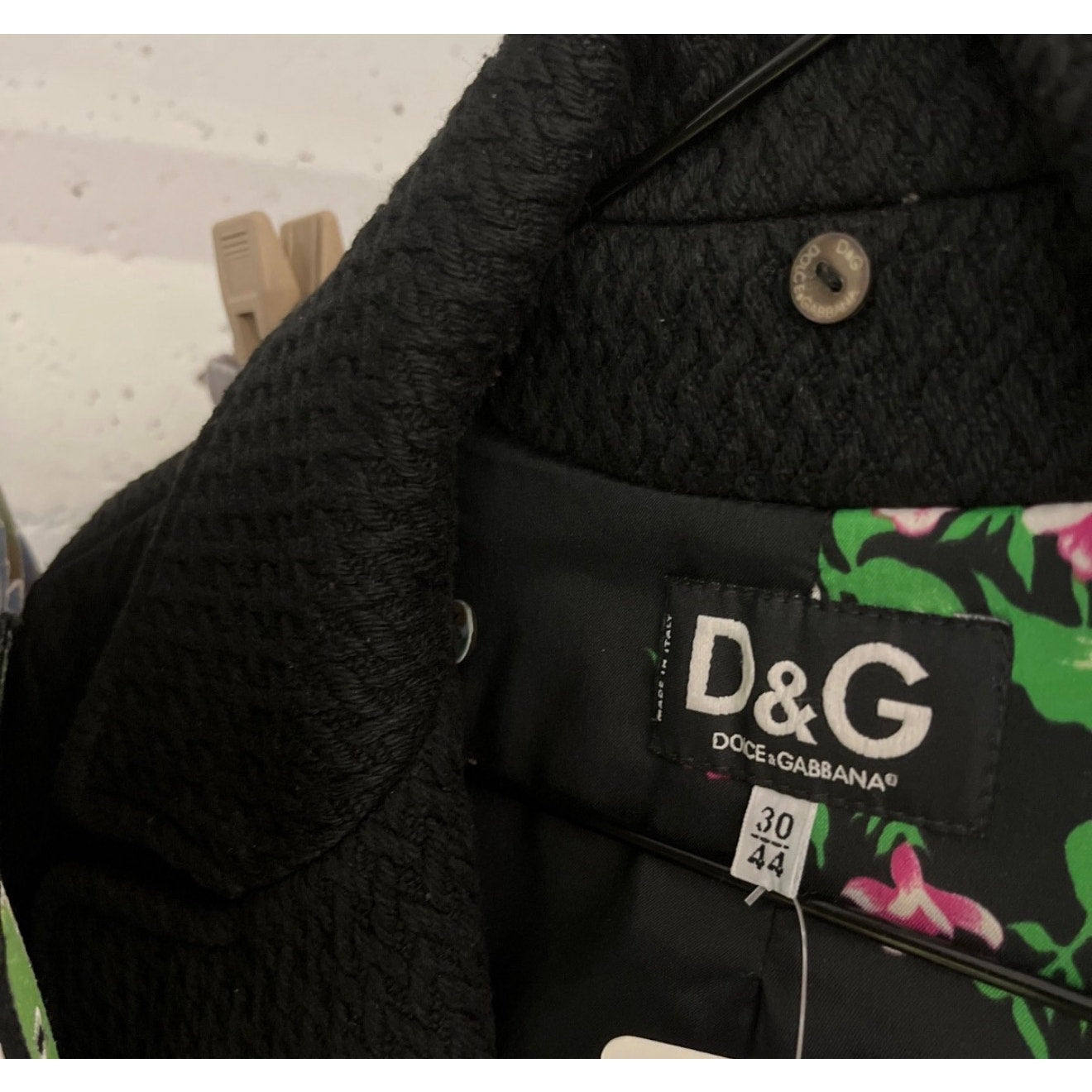 Dolce & Gabbana Mixed Material Double-Breasted Coat 44/L Pre-owned