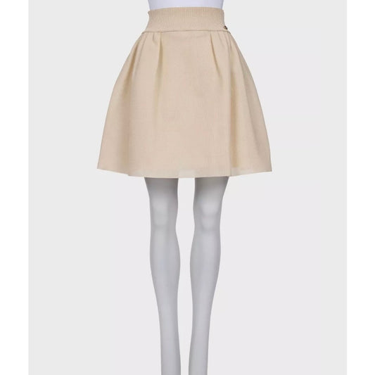 Chanel Beige Viscose Blend High-Waisted Fitted Skirt Sz.40 Pre-owned