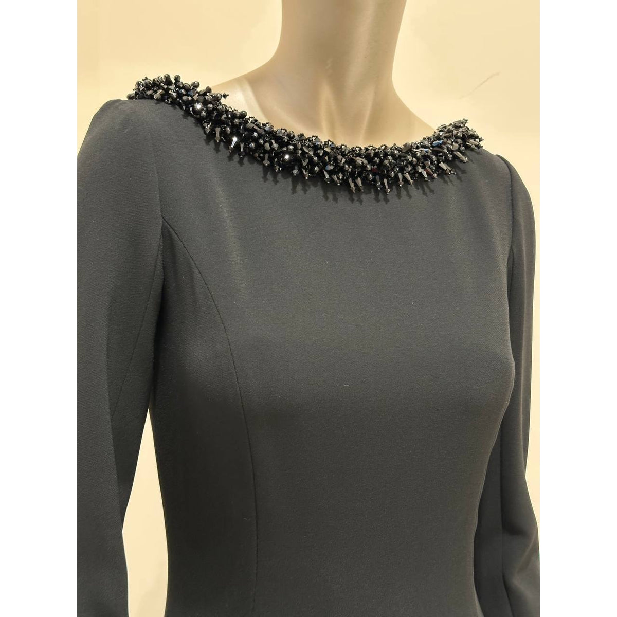 Christian Dior Paris Black Beaded Evening Gown Sz.38 Pre-owned