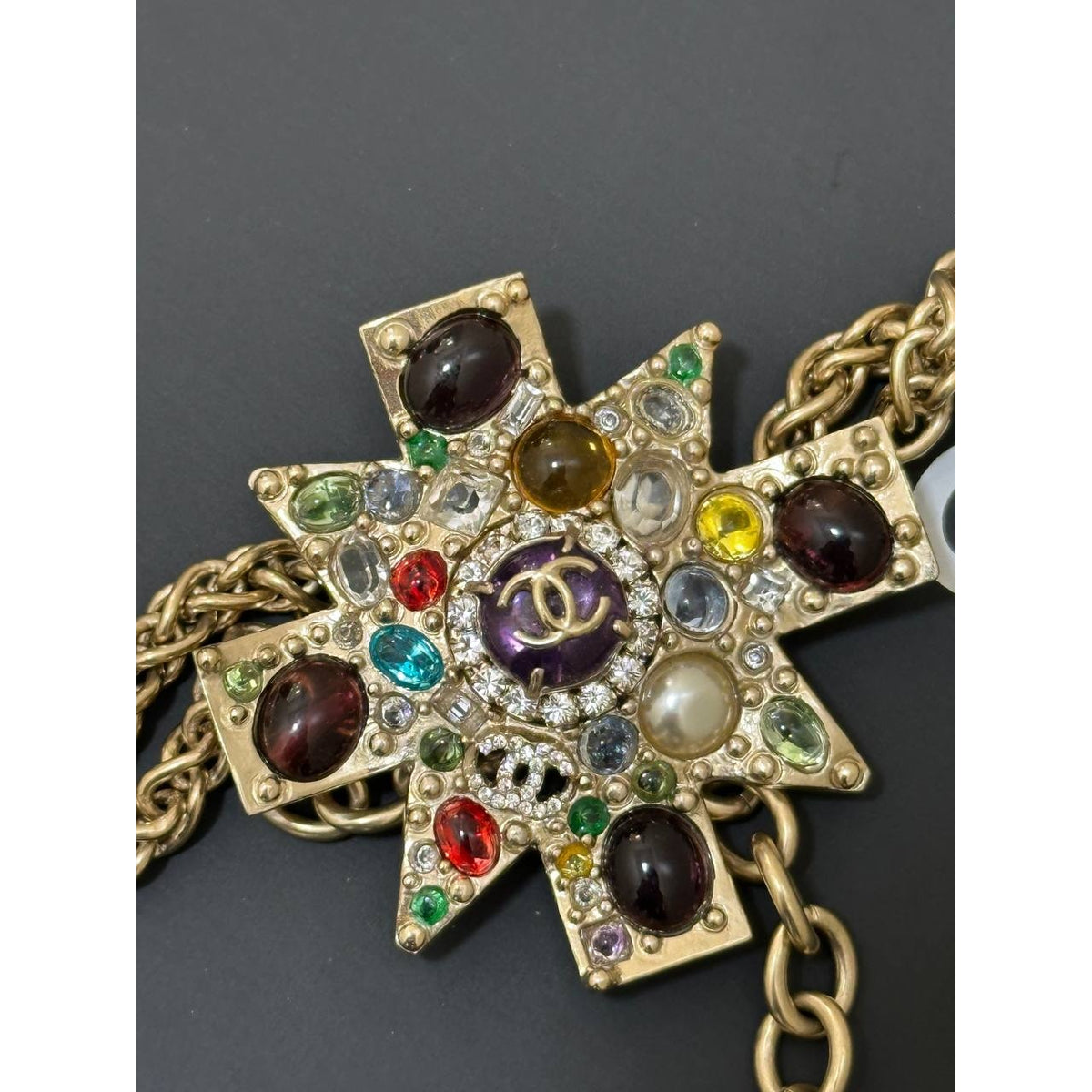 Chanel 11P Multicolor Maltese Cross Necklace - 2011 Collection Pre-owned
