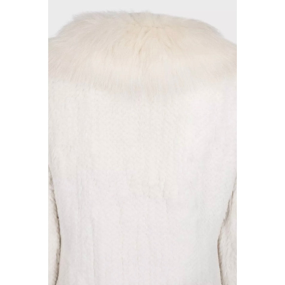 Valentino Roma Luxurious White Faux Fur Coat - Size XL Pre-owned