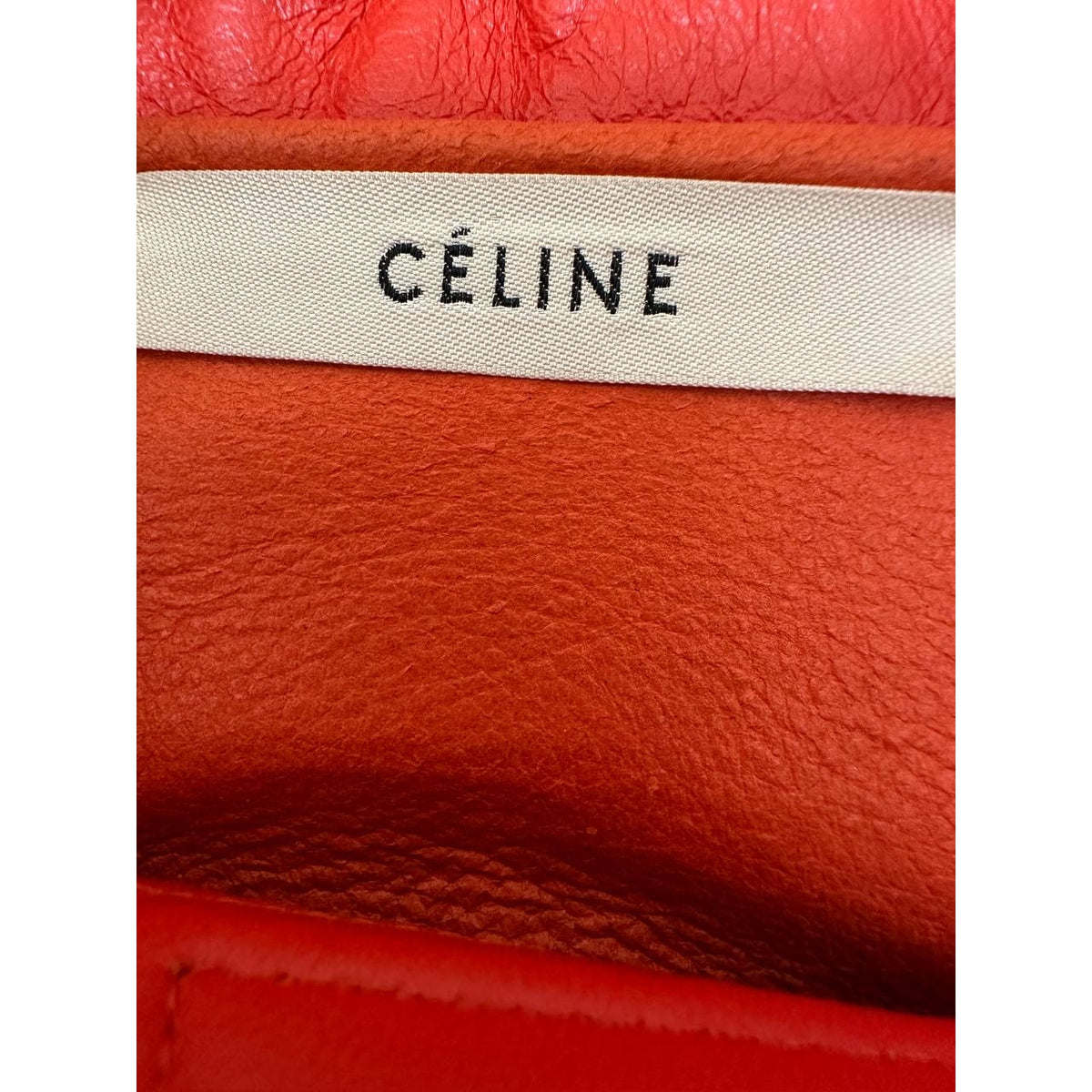 Celine Red & Navy Leather Color Block Hooded Jacket Sz.38 pre-owned