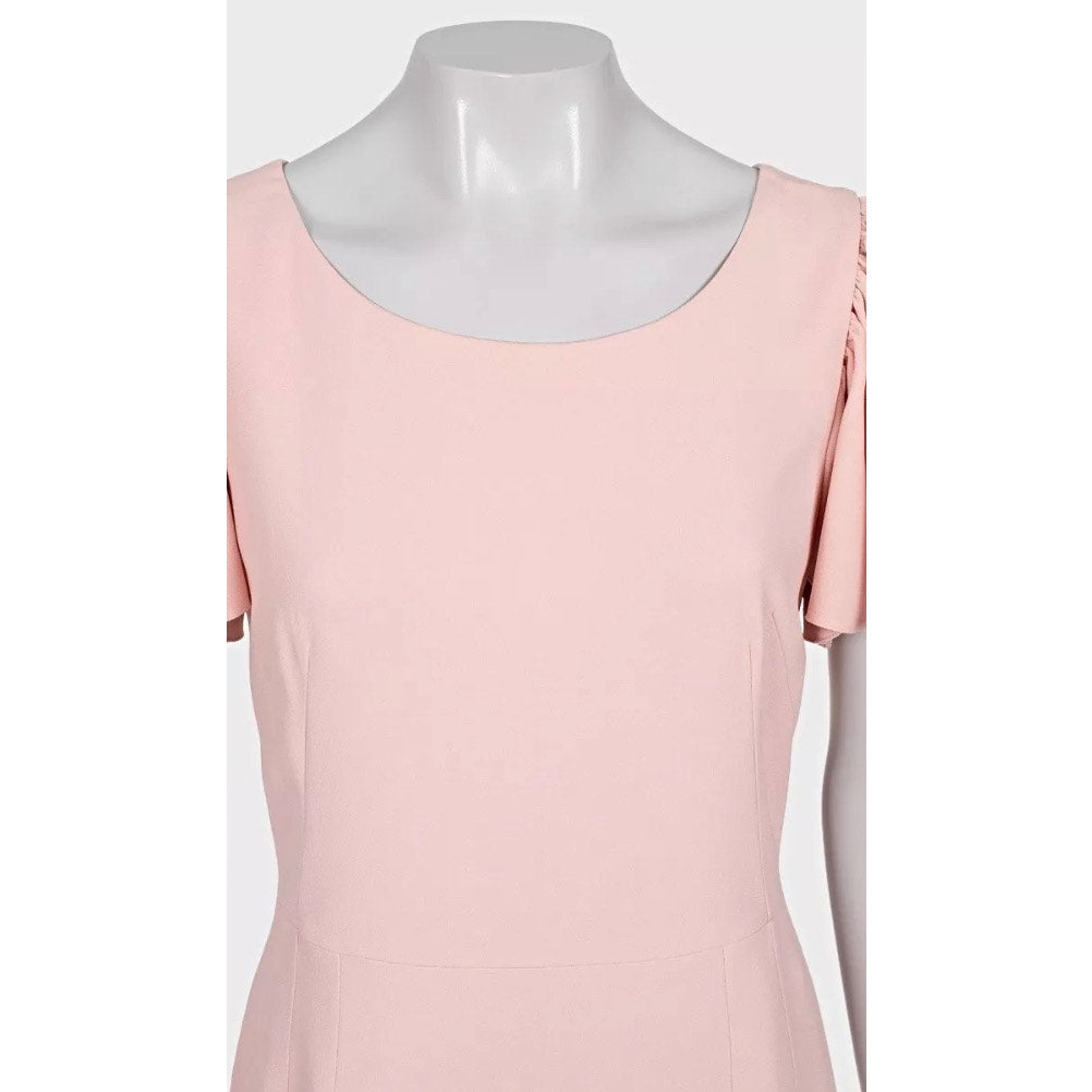 Dolce & Gabbana Pink Viscose Flounce Hem Fitted Dress IT44 pre-owned