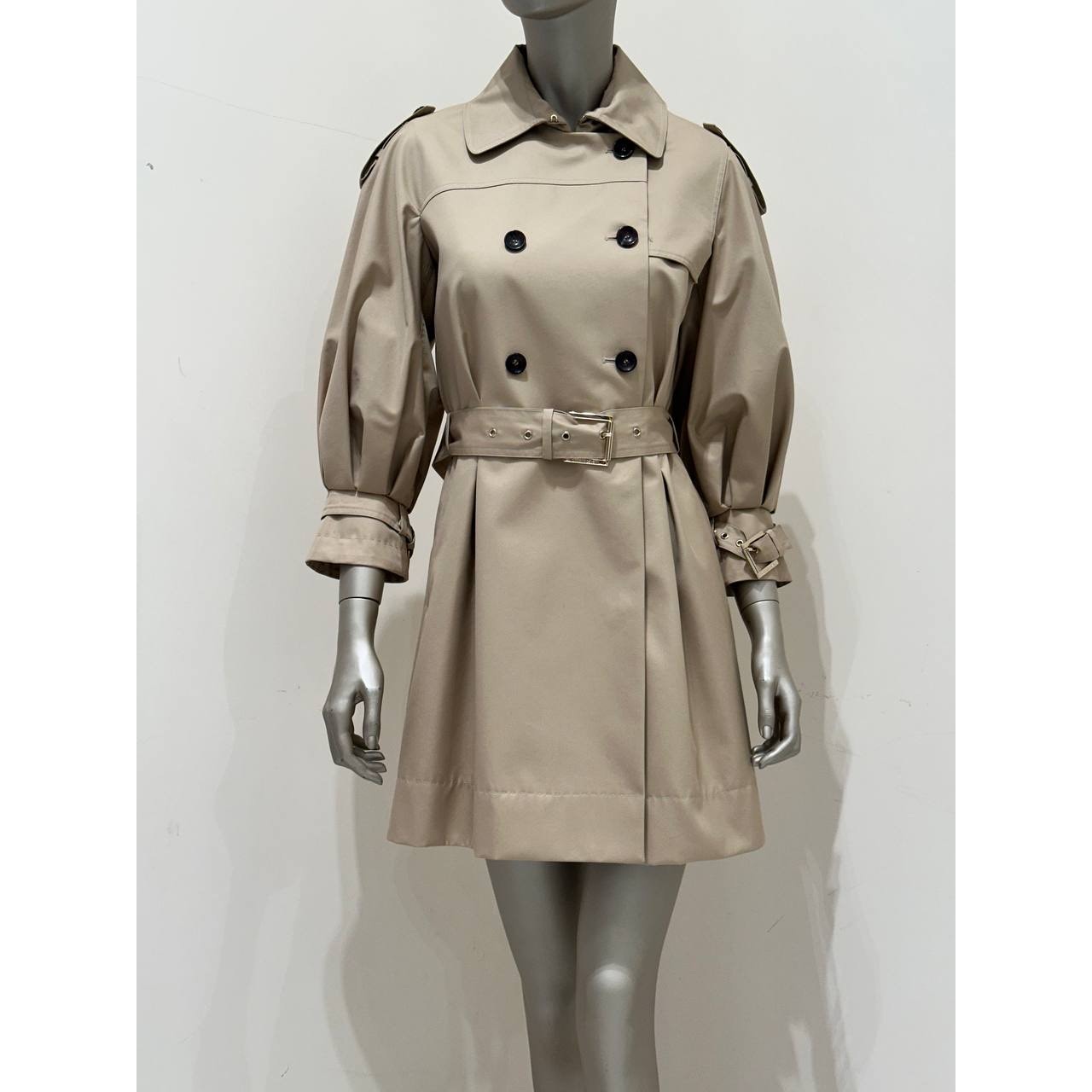 Cavalli Elegant Beige Double-Breasted Trench Coat Sz.40 Pre-owned