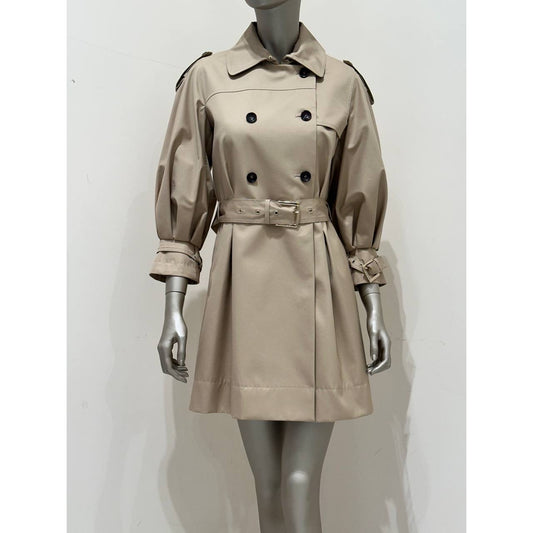 Cavalli Elegant Beige Double-Breasted Trench Coat Sz.40 Pre-owned