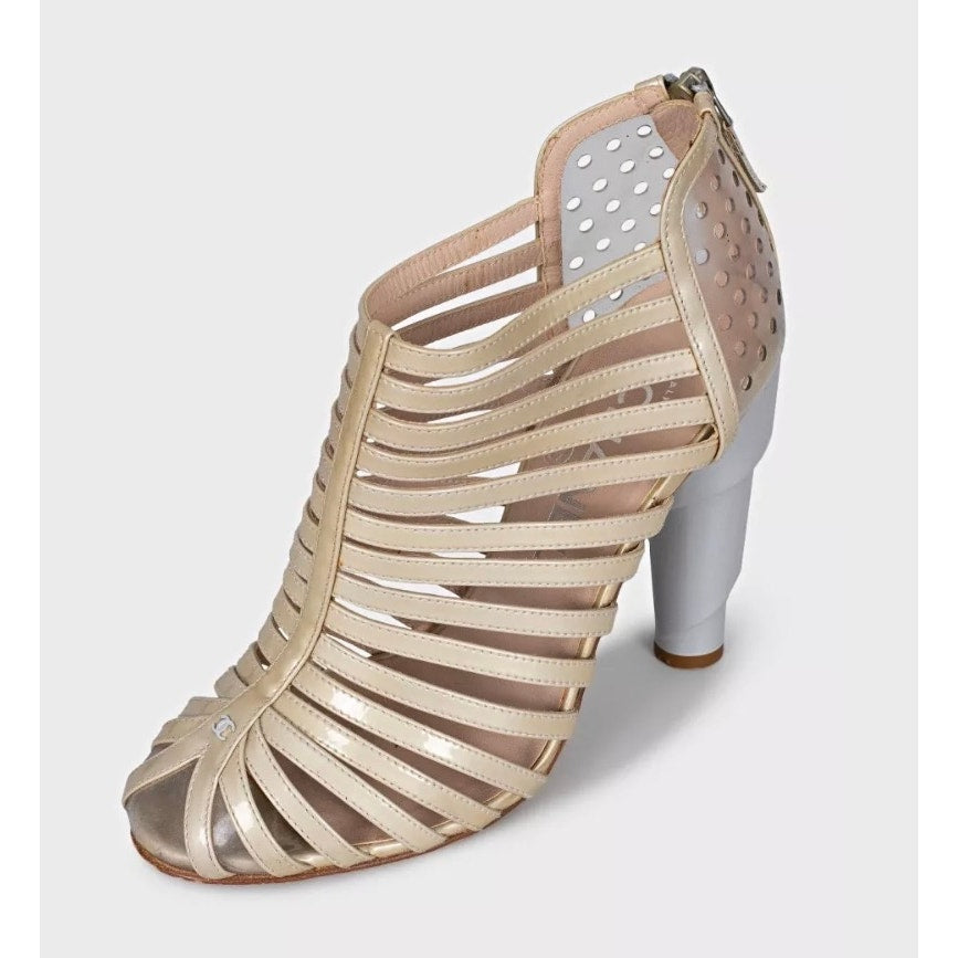 Chanel Cruise 2009 Gold Sculpted Heel PumpsSz.36 Pre-owned