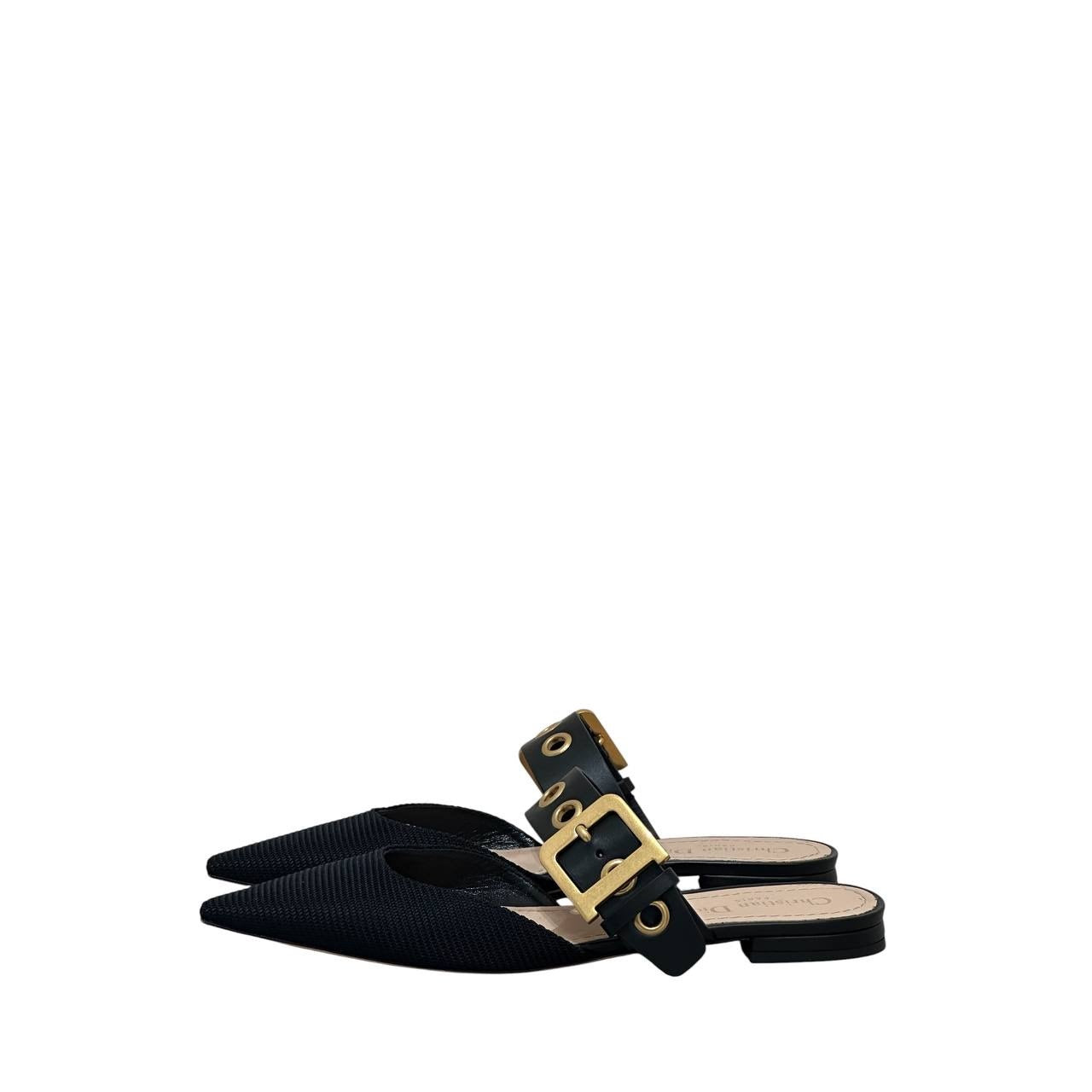 Christian Dior Black Leather Mules  sz.39.5 pre-owned