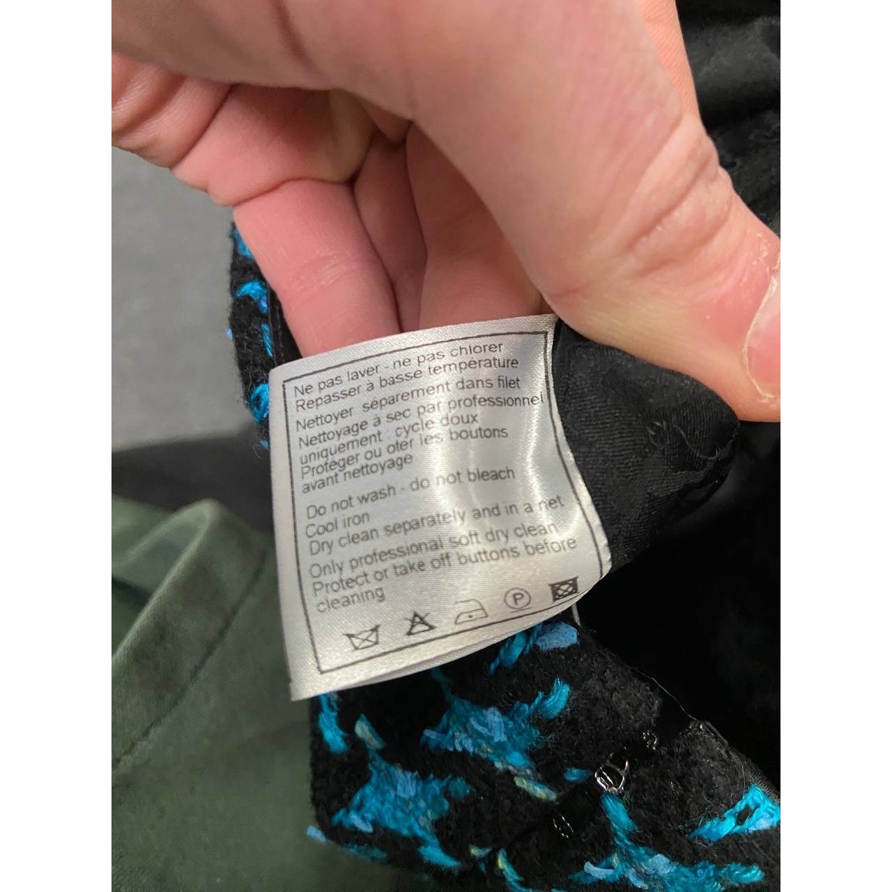 Chanel Black Geometric Wool Skirt - Size EU36/XS  Pre-owned