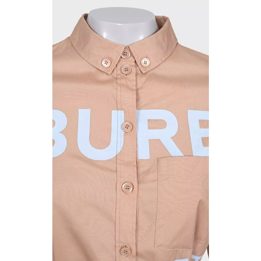Burberry Brown Cotton Shirt Dress - UK 8 / S Pre-owned