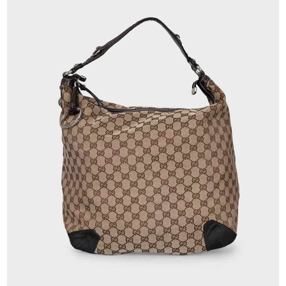 Gucci Monogram Canvas and Leather Hobo Bag pre-owned