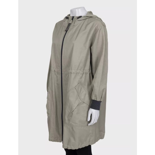 Brunello Cucinelli Green Hooded Coat - IT40/S Pre-owned