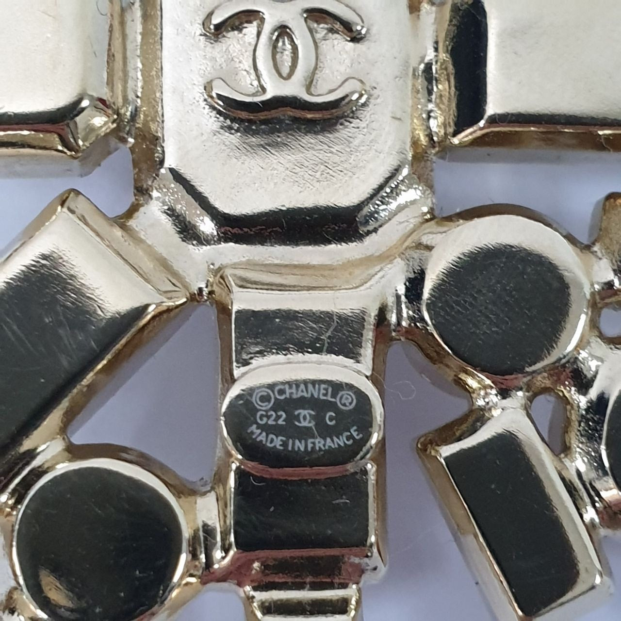 Chanel CC Crystal Pearl Logo G22C Brooch Pre-owned