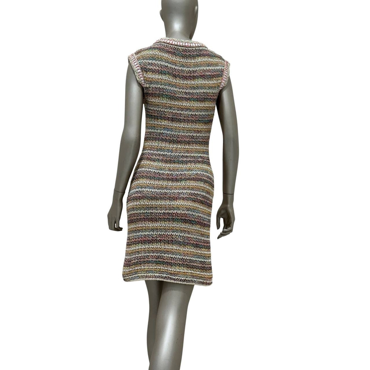 CHANEL 17C Cuba Collection Multicolor Knit Dress Sz.34 Pre-owned