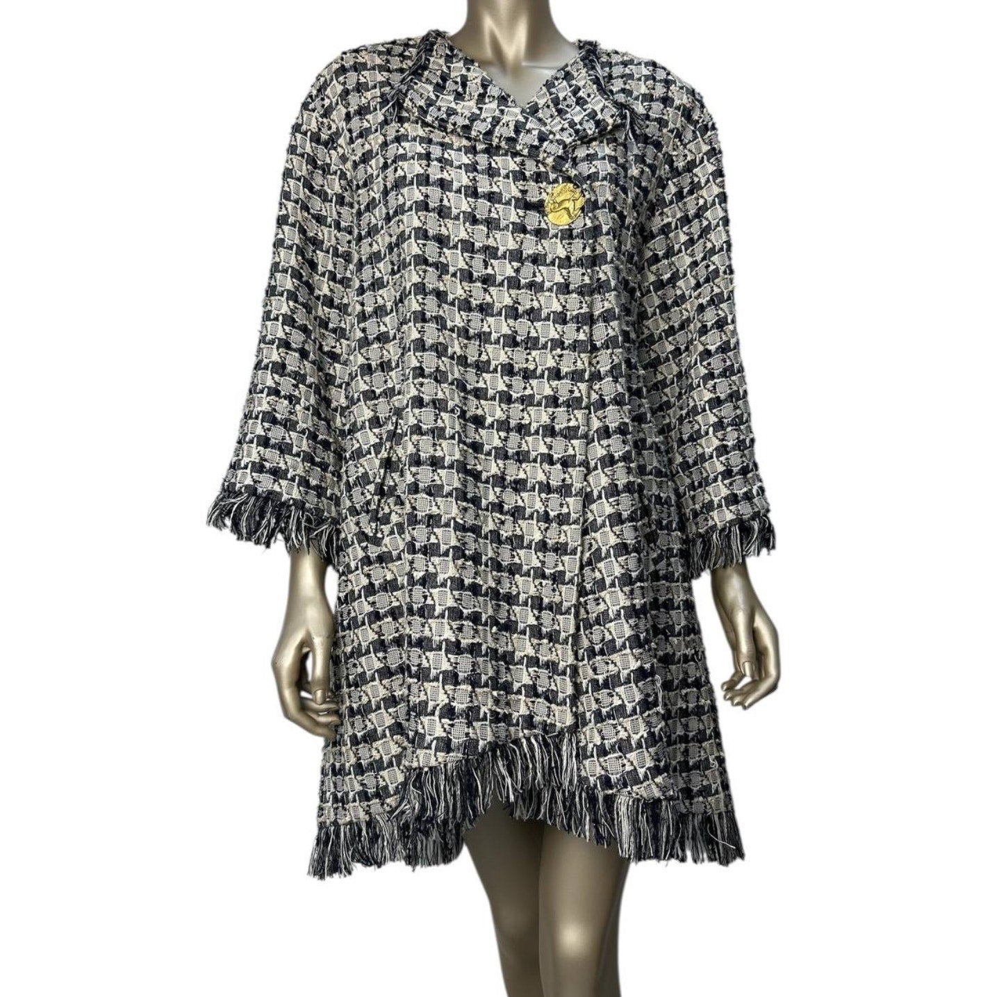 CHANEL 2018 Greece Sequin Tweed Oversized Coat - Size 40 Pre-owned