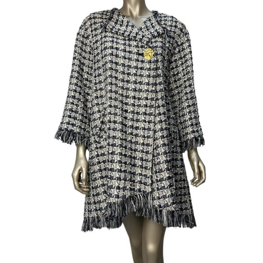 CHANEL 2018 Greece Sequin Tweed Oversized Coat - Size 40 Pre-owned