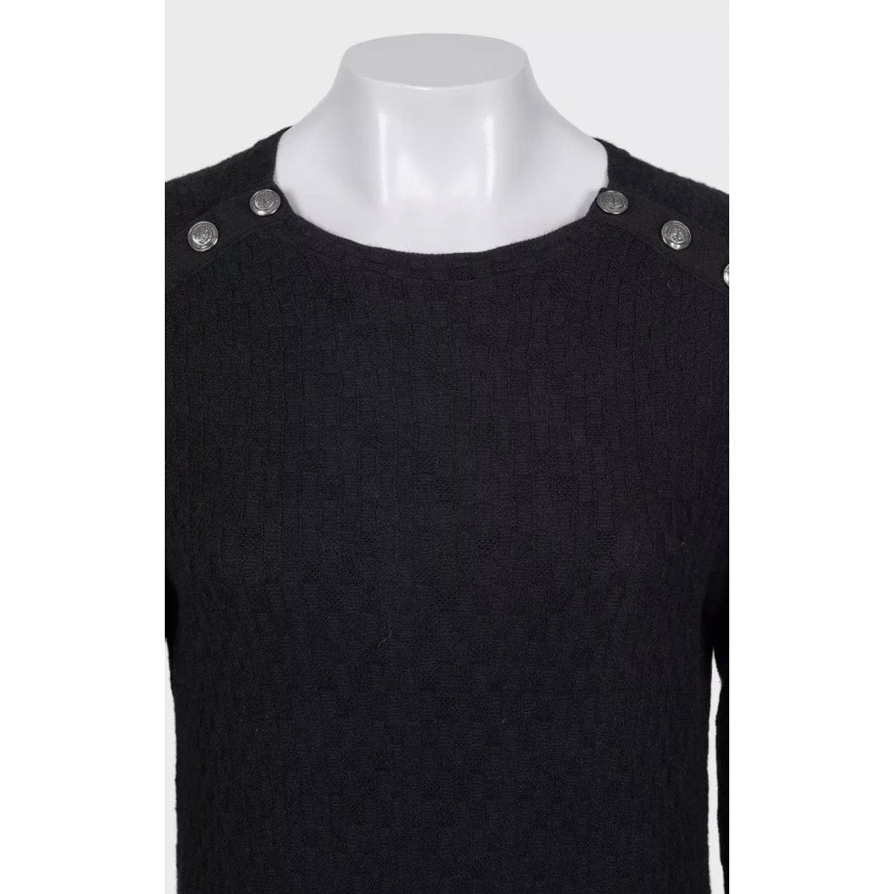 Chanel Black Cashmere & Silk Knit Midi Dress - Sz.42 (M) pre-owned