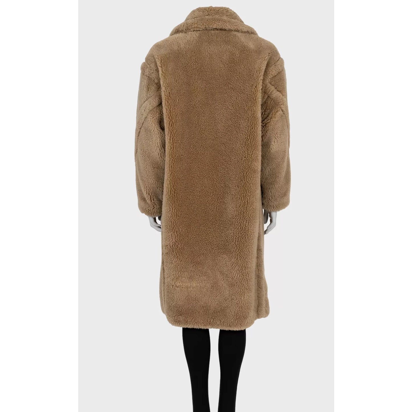 Yves Salomon Meteo Teddy  Brown Wool Straight Cut Coat Sz.Fr36/ S Pre-owned