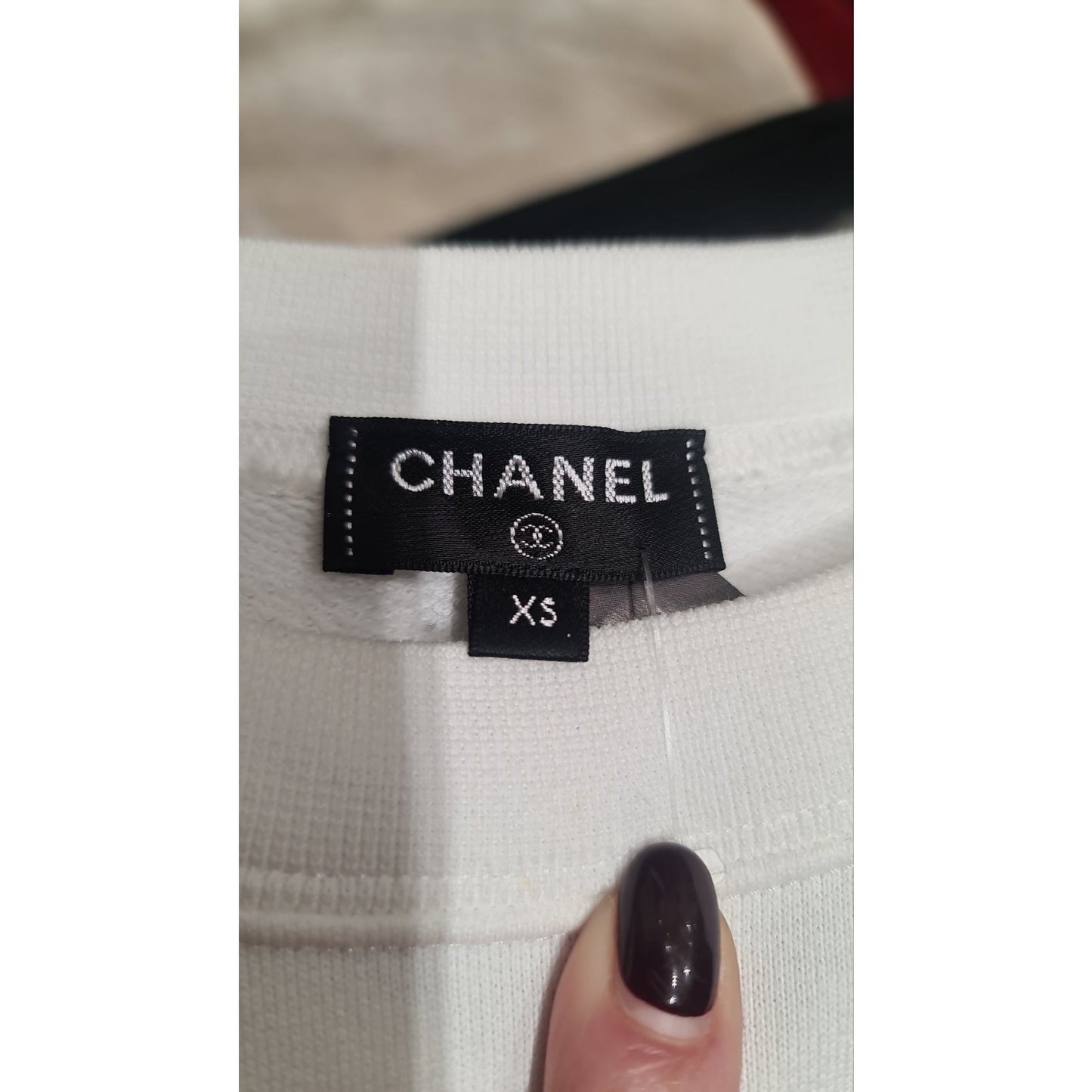 Chanel Iconic CC Logo White T-Shirt Top - Size XS pre-owned