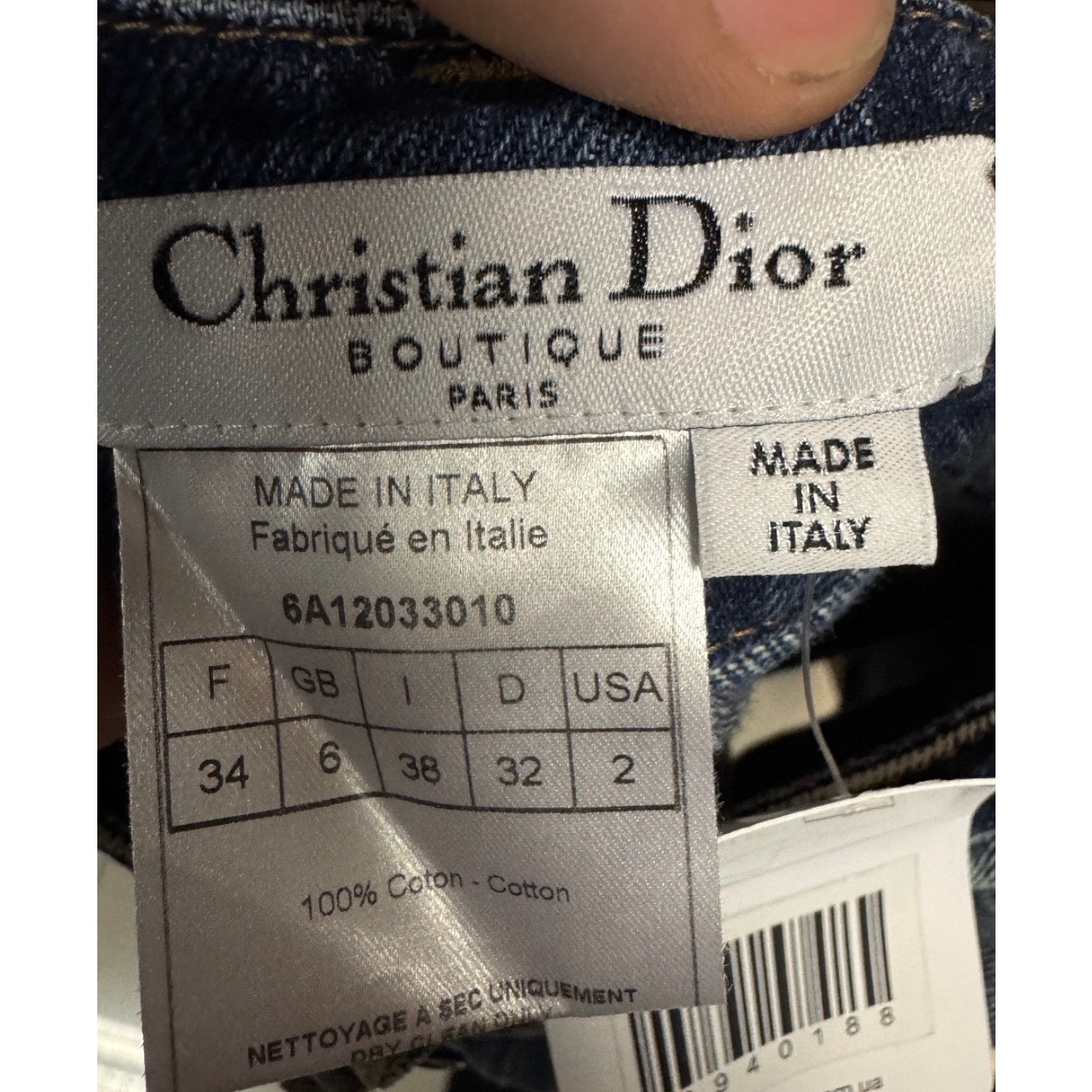 Chic Christian Dior Blue Denim Mini Skirt - FR34/XS pre-owned