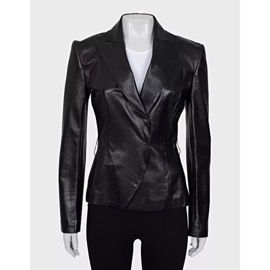 Gucci Black Leather Jacket Sz.IT 40 S Pre-owned