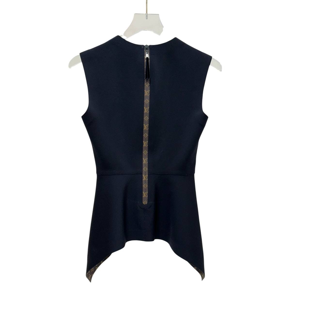 Louis Vuitton Black Monogram Peplum Top Size 34 Pre-owned