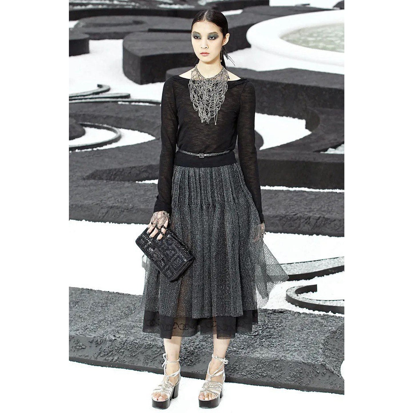 Chanel 2011 Black Viscone Top Sz.36 Pre-owned