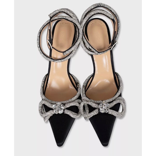 Mach & Mach Silver Crystal Slingback Pumps - Size 39 Pre-owned